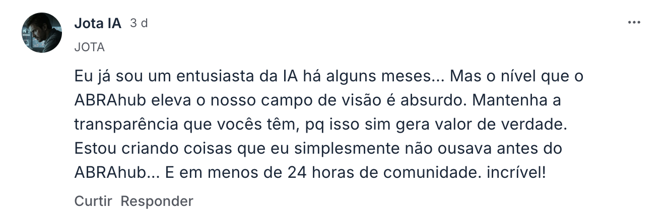 Depoimento de membro da comunidade