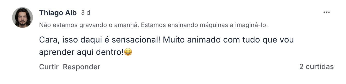 Depoimento de membro da comunidade