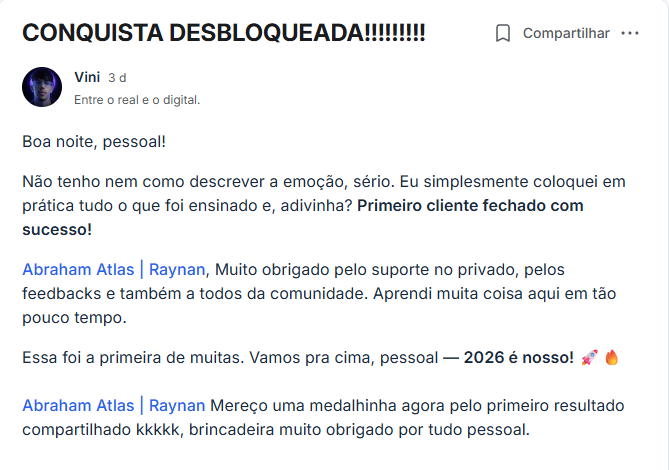 Depoimento de membro da comunidade