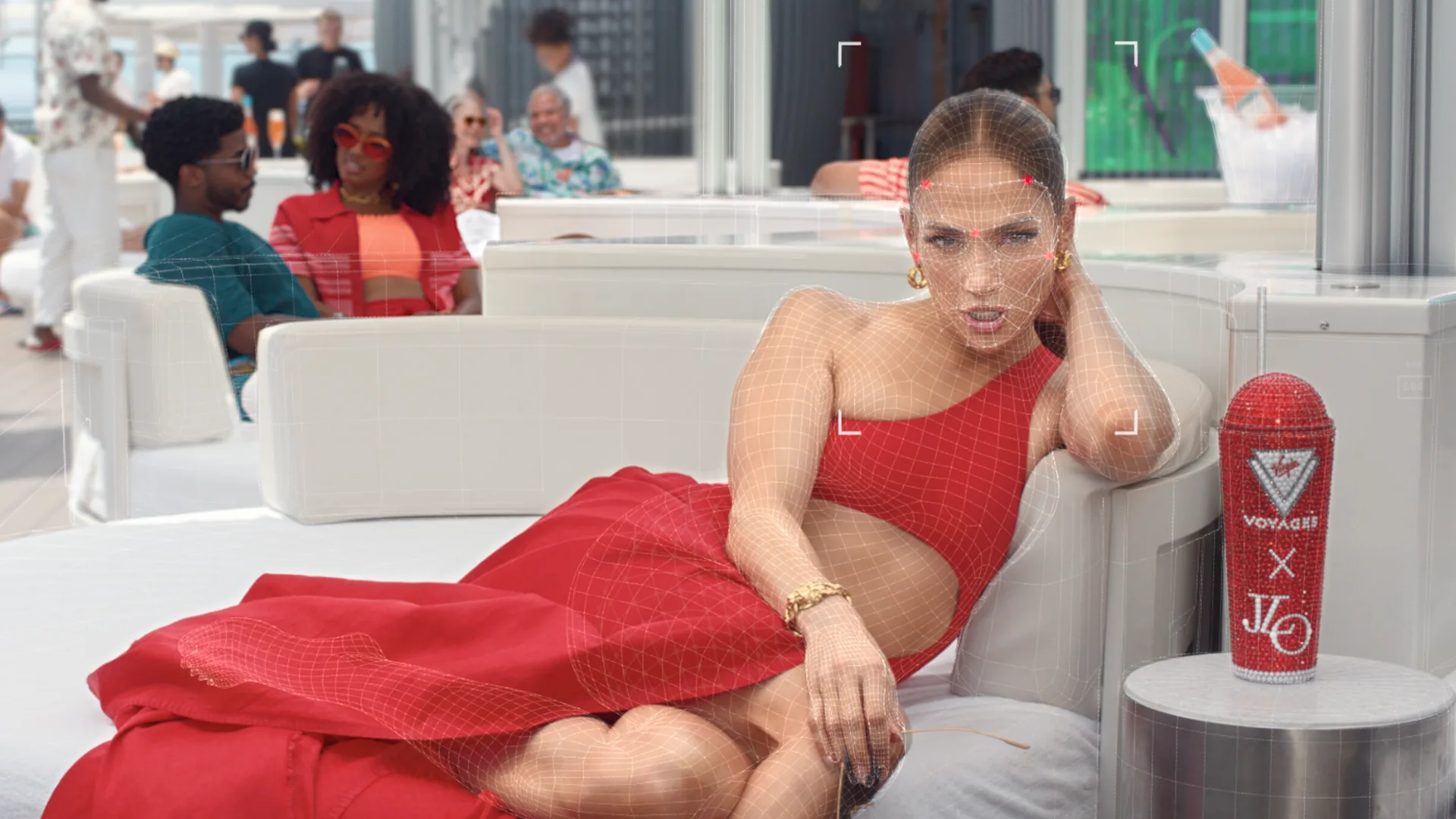 Campanha Jen AI da Virgin Voyages